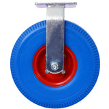 4PCS 10IN X-Large Flat Free Caster Wheel (2PCS Swivel+2PCS Rigid) Swivel Plate Steel Hub with Ball Bearings 5/8-Inch Bore Centered Axle Blue