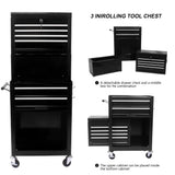 6-Drawer Tool Storage Cabinet High Capacity Rolling Chest with Wheels and Drawers Black