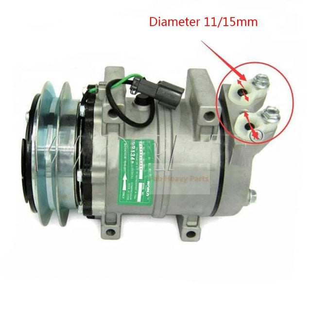 DKS15CH A/C Compressor 506011 - 6800 Fits for Komatsu Excavator PC100 - 6 PC120 PC210 PC300 PC350 PC400 - Fab Heavy Parts