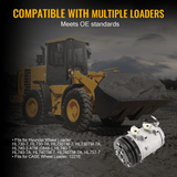 DKV14C A/C Compressor 11N6 - 90040 Fits for Hyundai HL730 - 7 HL730TM - 7 HL740 - 3 HL740 - 7 HL740TM - 7 HL757 - 7 Fits CASE 1221E Wheel Loader - Fab Heavy Parts