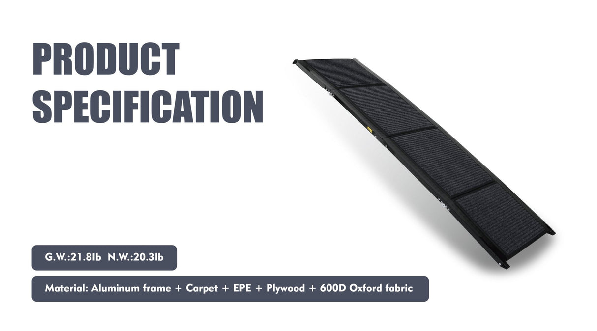 Dog Ramp for Car 71" Long & 19.3" Wide Portable Dog Ramps for Large Dogs with Non - Slip Rug Surface Dog Car Ramp for SUV Car & Truck - Fab Heavy Parts