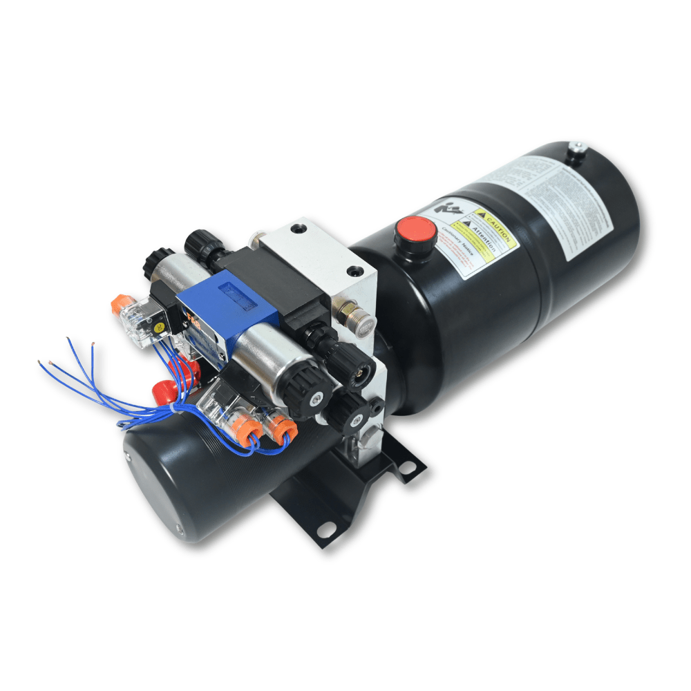 Double Acting Hydraulic Power Unit 3kW 24V DC 8 Quart Steel Tank 1.8GPM 2900PSI SAE 8 Fits for Dump Trailer Car Lifting - Fab Heavy Parts