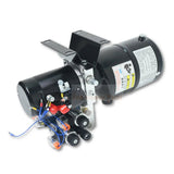 Double Acting Hydraulic Power Unit 3kW 24V DC 8 Quart Steel Tank 1.8GPM 2900PSI SAE 8 Fits for Dump Trailer Car Lifting - Fab Heavy Parts