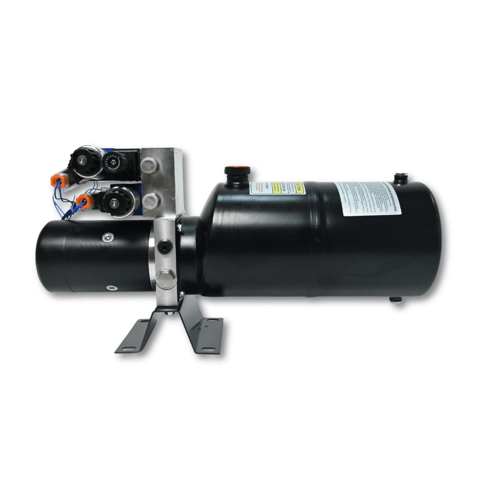 Double Acting Hydraulic Power Unit 3kW 24V DC 8 Quart Steel Tank 1.8GPM 2900PSI SAE 8 Fits for Dump Trailer Car Lifting - Fab Heavy Parts