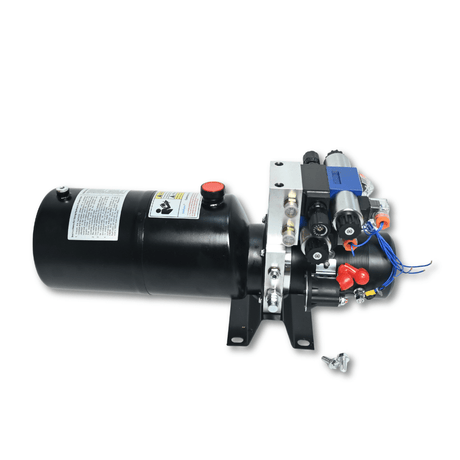 Double Acting Hydraulic Power Unit 3kW 24V DC 8 Quart Steel Tank 1.8GPM 2900PSI SAE 8 Fits for Dump Trailer Car Lifting - Fab Heavy Parts