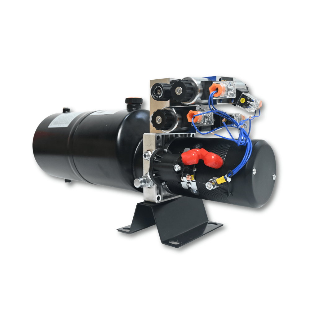 Double Acting Hydraulic Power Unit 3kW 24V DC 8 Quart Steel Tank 1.8GPM 2900PSI SAE 8 Fits for Dump Trailer Car Lifting - Fab Heavy Parts