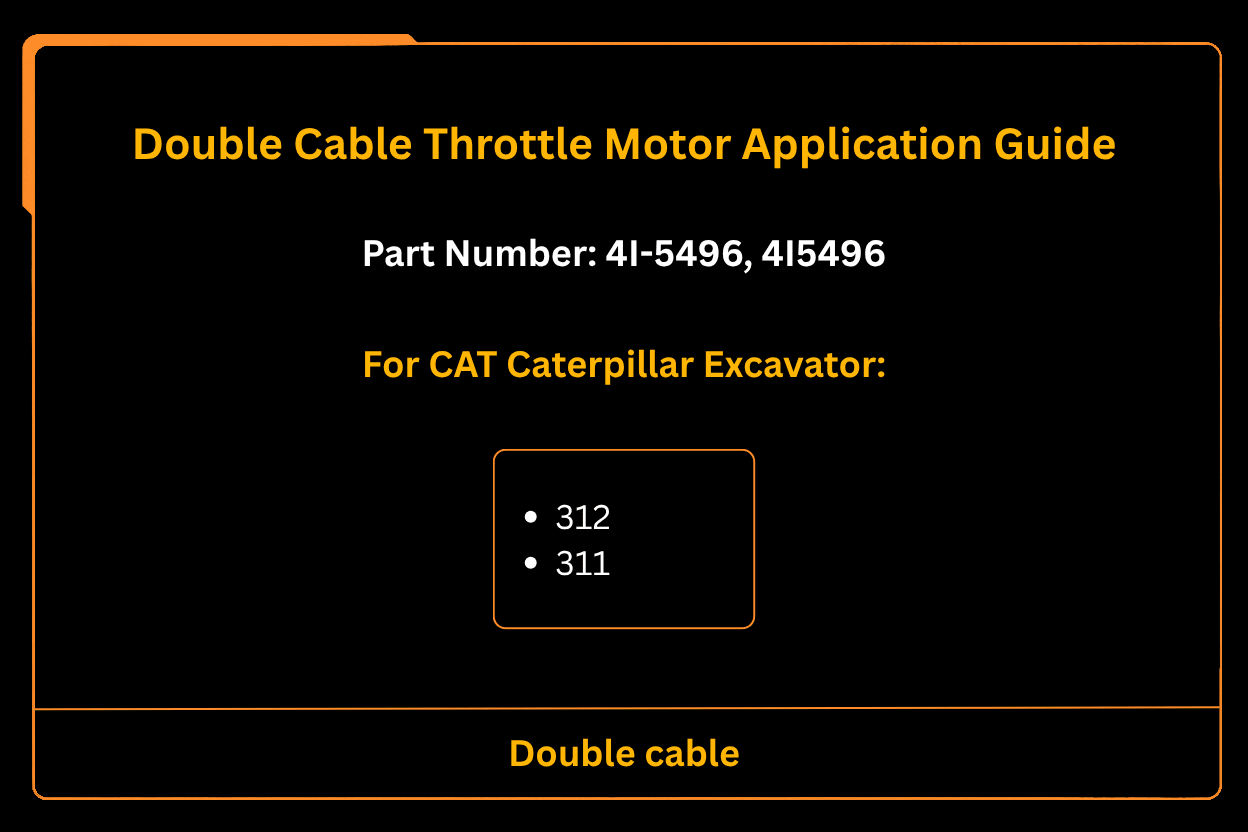 Double Cable Throttle Motor 4I-5496 4I5496 Fits for Caterpillar 312 311 Excavator - Fab Heavy Parts