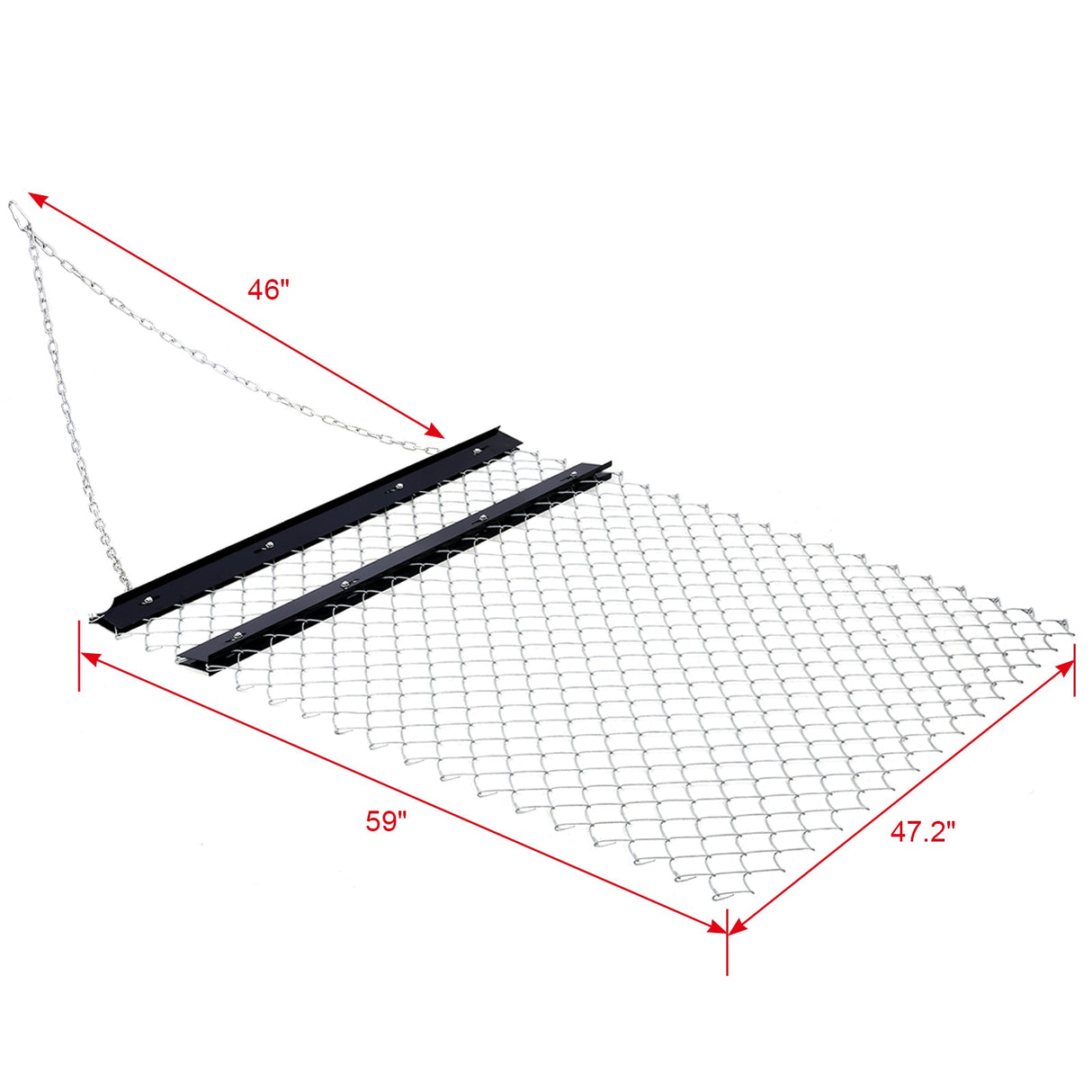 Drag Harrow 4'x5' Chain Harrow - Black - Fab Heavy Parts