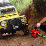 Drill Winch Hoist Portable 750 LB Capacity with 40 Feet Steel Wire - Red - Fab Heavy Parts