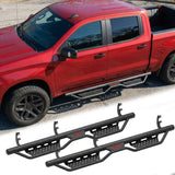 Drop Running Boards Side Steps Compatible with 2015 - 2026 Chevy Colorado & GMC Canyon Crew Cab (4 Full Size Doors) Two Stairs Design Bolt - on Side Steps Nerf Bar Black Powder Coated - Fab Heavy Parts