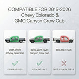 Drop Running Boards Side Steps Compatible with 2015 - 2026 Chevy Colorado & GMC Canyon Crew Cab (4 Full Size Doors) Two Stairs Design Bolt - on Side Steps Nerf Bar Black Powder Coated - Fab Heavy Parts