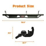 Drop Running Boards Side Steps Compatible with 2015 - 2026 Chevy Colorado & GMC Canyon Crew Cab (4 Full Size Doors) Two Stairs Design Bolt - on Side Steps Nerf Bar Black Powder Coated - Fab Heavy Parts