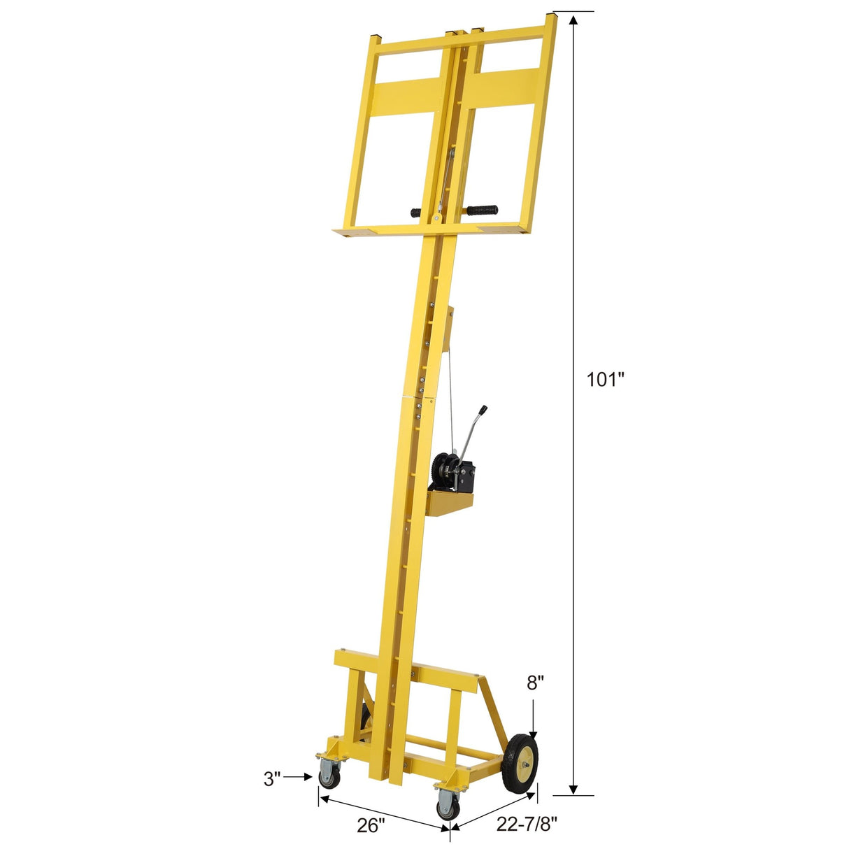 Drywall Panel Lift for Walls Capacity 150Lbs Heavy Duty Drywall Lifter - Yellow - Fab Heavy Parts