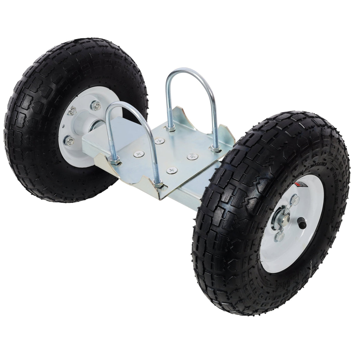 Dual Gate Wheel 10' Pneumatic Tires Zinc Plated Finishing Heavy Duty 300lbs Capacity - Fab Heavy Parts