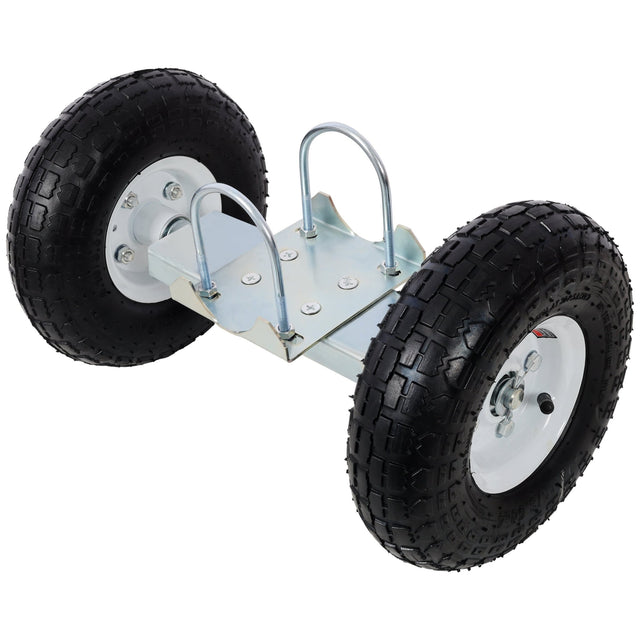 Dual Gate Wheel 10' Pneumatic Tires Zinc Plated Finishing Heavy Duty 300lbs Capacity - Fab Heavy Parts