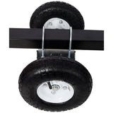 Dual Gate Wheel 10' Pneumatic Tires Zinc Plated Finishing Heavy Duty 300lbs Capacity - Fab Heavy Parts