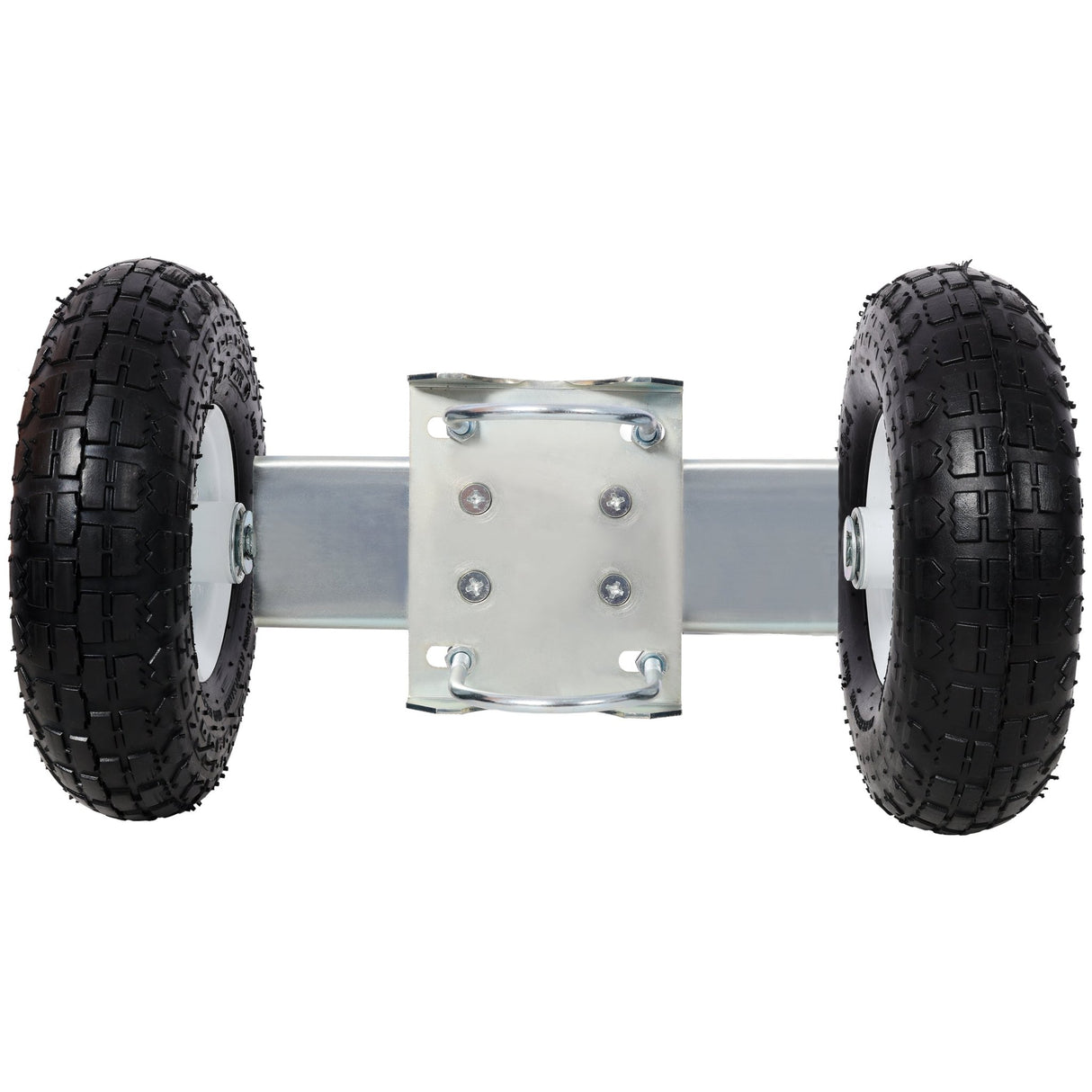 Dual Gate Wheel 10' Pneumatic Tires Zinc Plated Finishing Heavy Duty 300lbs Capacity - Fab Heavy Parts
