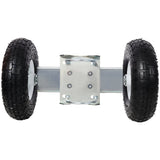 Dual Gate Wheel 10' Pneumatic Tires Zinc Plated Finishing Heavy Duty 300lbs Capacity - Fab Heavy Parts