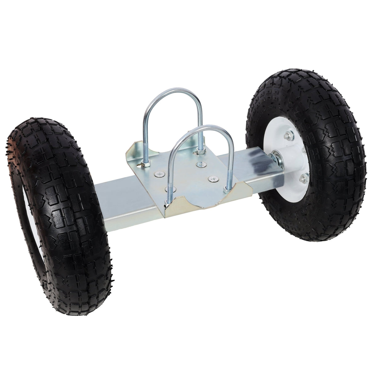 Dual Gate Wheel 10' Pneumatic Tires Zinc Plated Finishing Heavy Duty 300lbs Capacity - Fab Heavy Parts