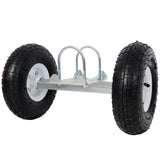 Dual Gate Wheel 10' Pneumatic Tires Zinc Plated Finishing Heavy Duty 300lbs Capacity - Fab Heavy Parts