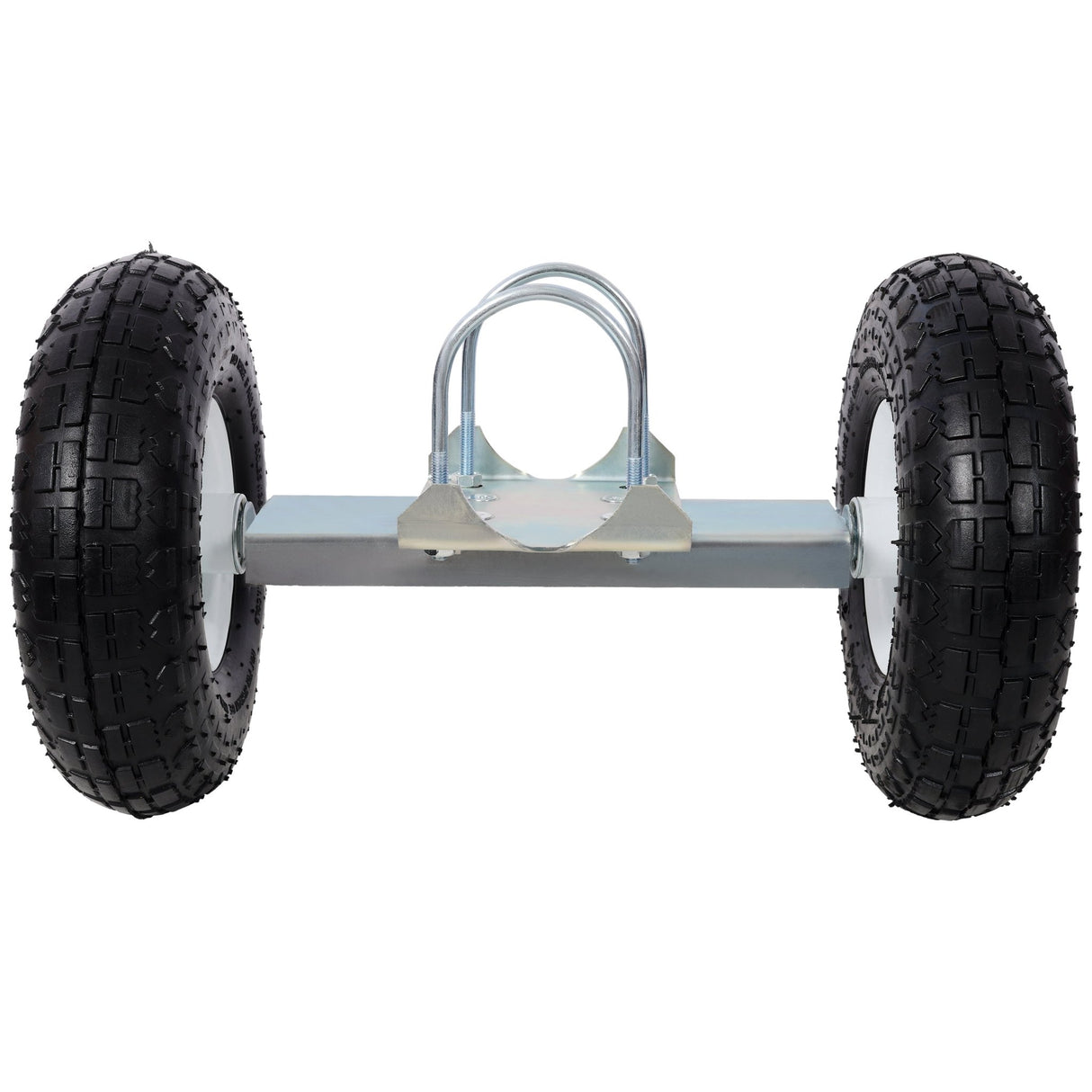 Dual Gate Wheel 10' Pneumatic Tires Zinc Plated Finishing Heavy Duty 300lbs Capacity - Fab Heavy Parts