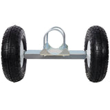Dual Gate Wheel 10' Pneumatic Tires Zinc Plated Finishing Heavy Duty 300lbs Capacity - Fab Heavy Parts