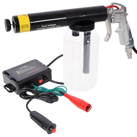 Dual Voltage 15KV 25KV Powder Coating Gun System with Clear Bottle 120V, 60HZ - Fab Heavy Parts