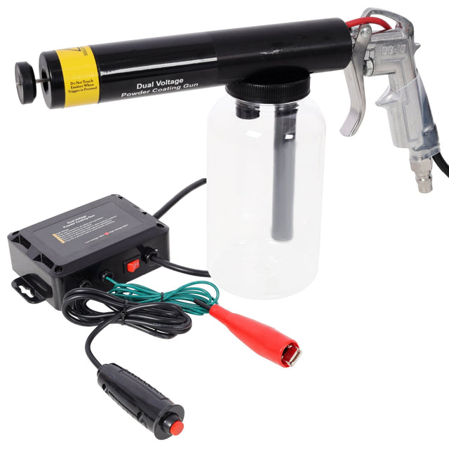 Dual Voltage 15KV 25KV Powder Coating Gun System with Clear Bottle 120V, 60HZ - Fab Heavy Parts