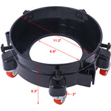 11.2 Inch Bucket Dolly Removable Rolling Bucket 5 Roll Swivel Casters Turning--Black