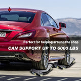 Set of 4 Heavy Duty 4 Tire Wheel Dolly Car Stakes 6000lbs Capacity--Gray