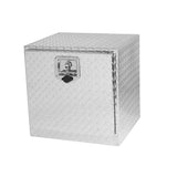 18 Inch Truck Box Heavy Duty Aluminum Diamond Plate Tool Underbody Box Waterproof with T-Handle Lock and Keys Silver