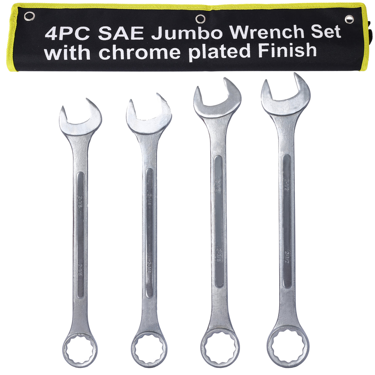 4 piraso jumbo kumbinasyon wrench set SAE chrome na may plated na may storage bag 2-1/8 2-1/4 2-3/8 2-1/2-pulgada