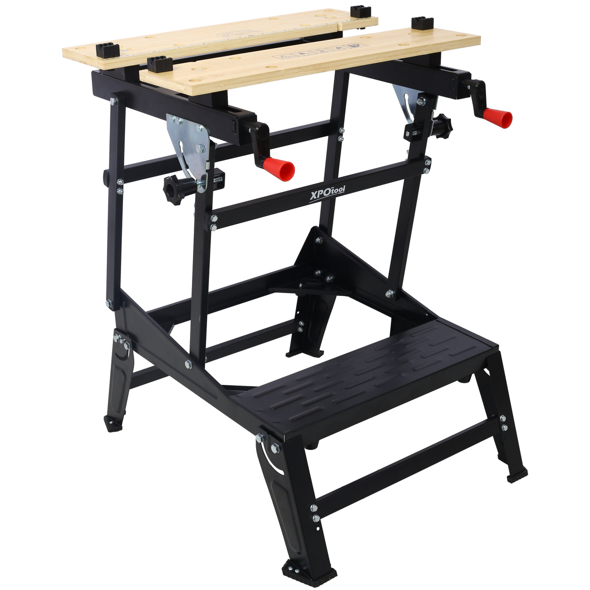 Multifunctional Portable Foldable Workbench Holds Up to 550 Lbs with Adjustable Jaws Vertical Clamping and Four Adjustable Rotating Pins