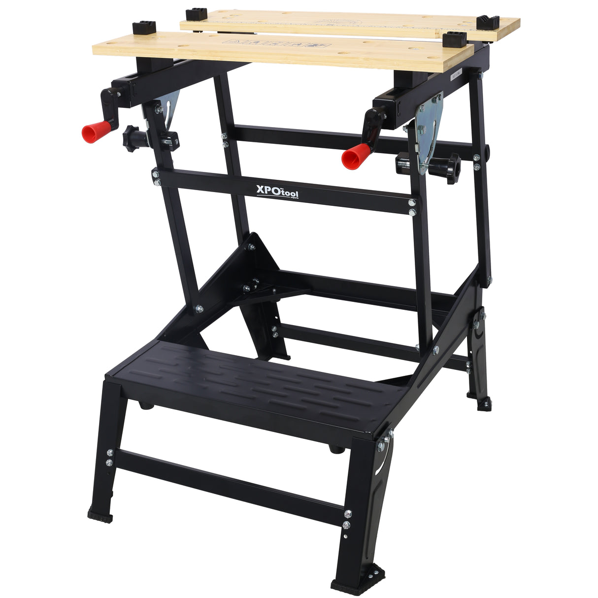Multifunctional Portable Foldable Workbench Holds Up to 550 Lbs with Adjustable Jaws Vertical Clamping and Four Adjustable Rotating Pins
