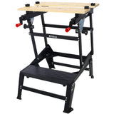 Multifunctional Portable Foldable Workbench Holds Up to 550 Lbs with Adjustable Jaws Vertical Clamping and Four Adjustable Rotating Pins