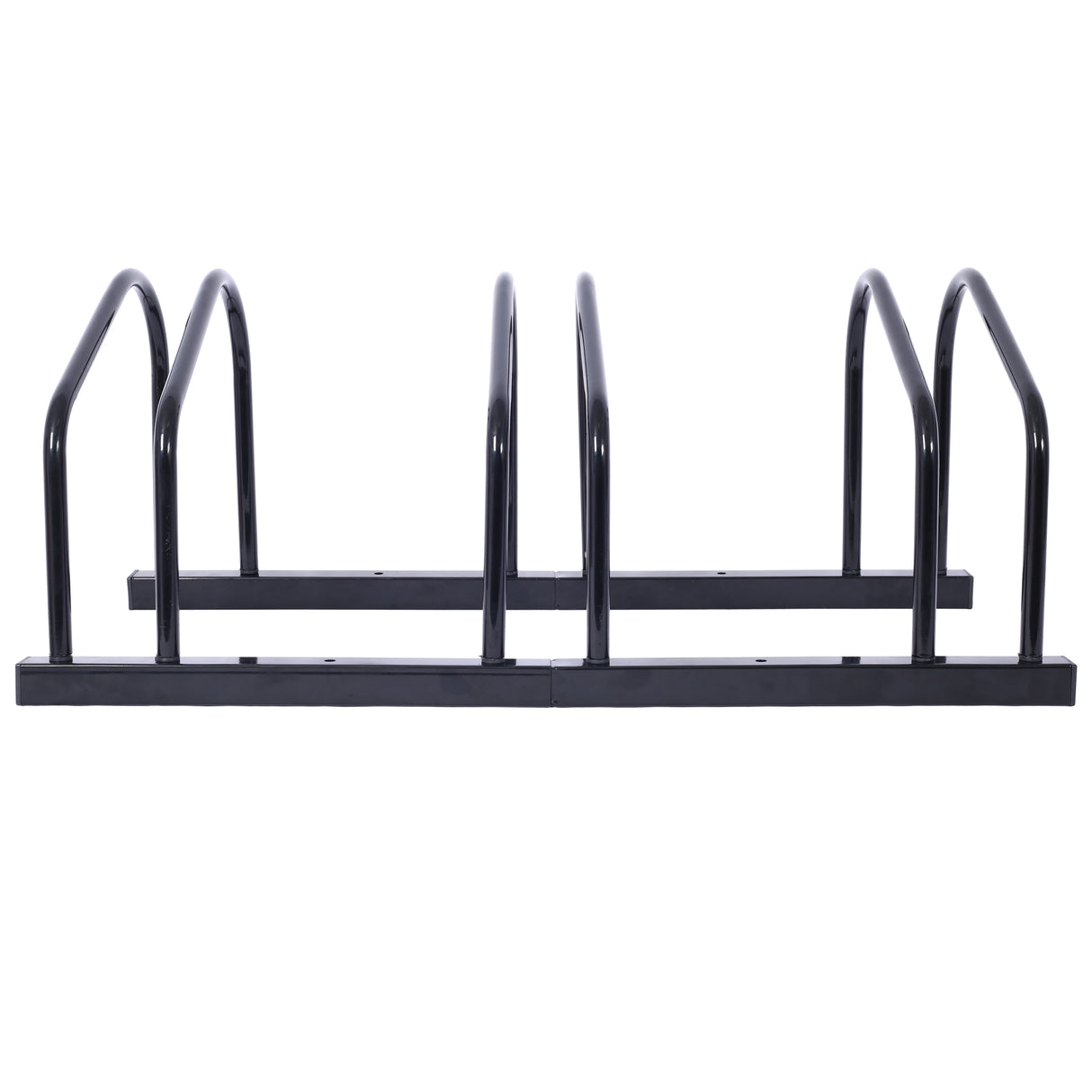 3 Bikes Floor Bike Stand Parking Rack 22-28" Wheel Max Tire Width 2.15" Black Painted