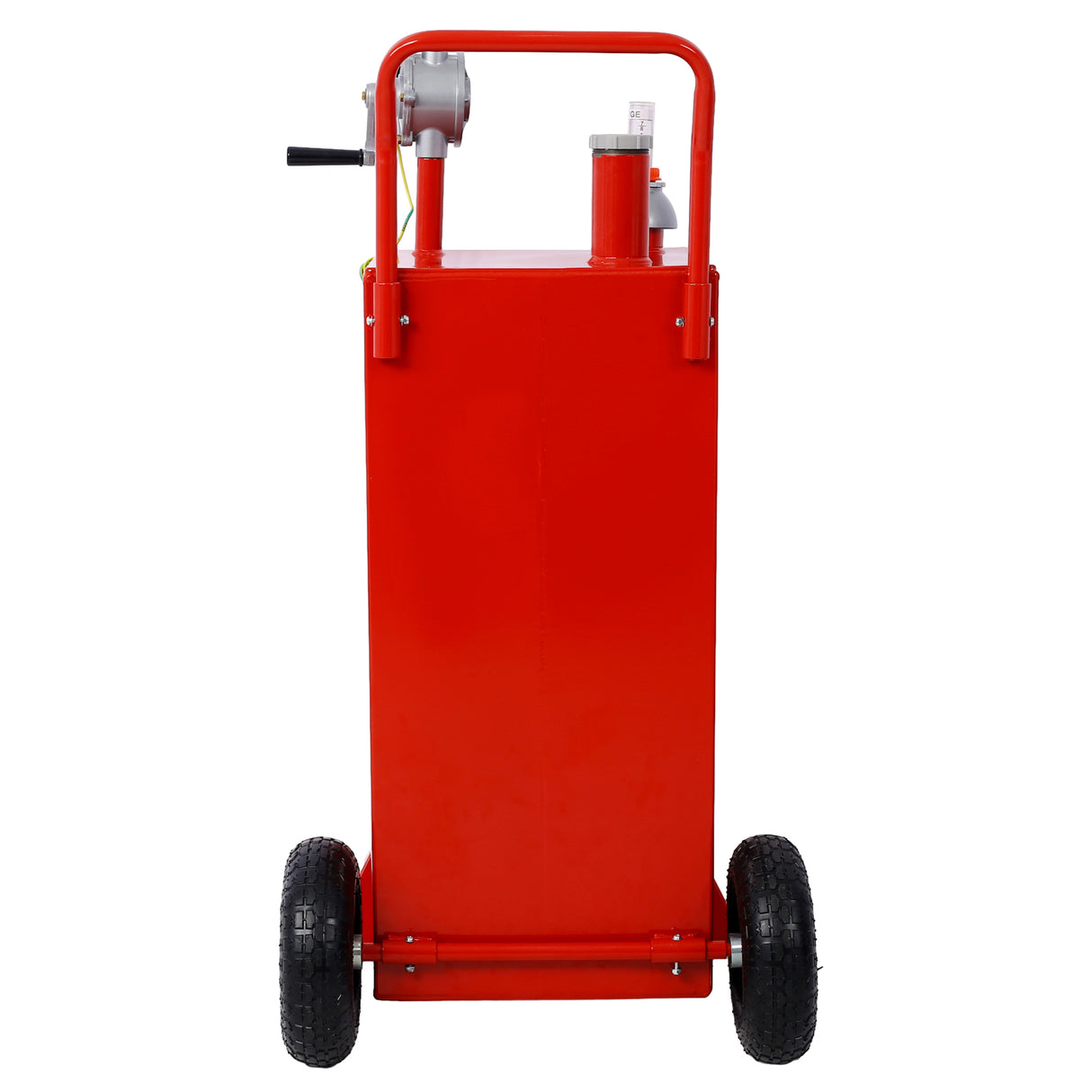 30 Gallon Gas Caddy With Wheels Reversible Rotary Hand Siphon Pump Storage--Red