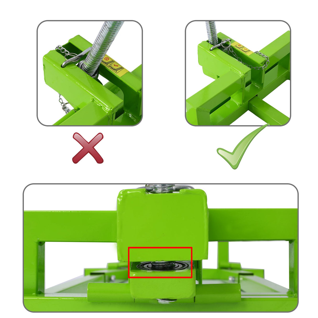 Easy Lawn Mower Lift 800 Lbs Capacity Ride - on Cleaning Aid Universal + 45° Tilt Adjustable - Green - Fab Heavy Parts