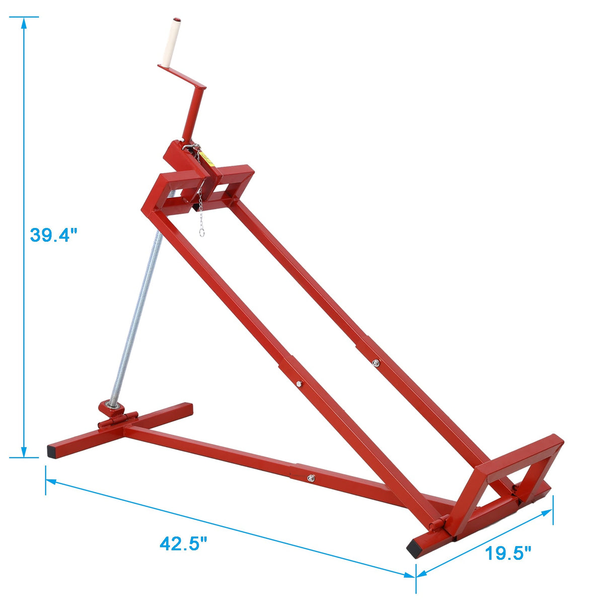 Easy Mower Lift 800 Lbs Capacity Ride - on Cleaning Aid + 45° Tilt Adjustable - Red - Fab Heavy Parts
