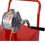 30 Gallon Gas Caddy With Wheels Reversible Rotary Hand Siphon Pump Storage--Red