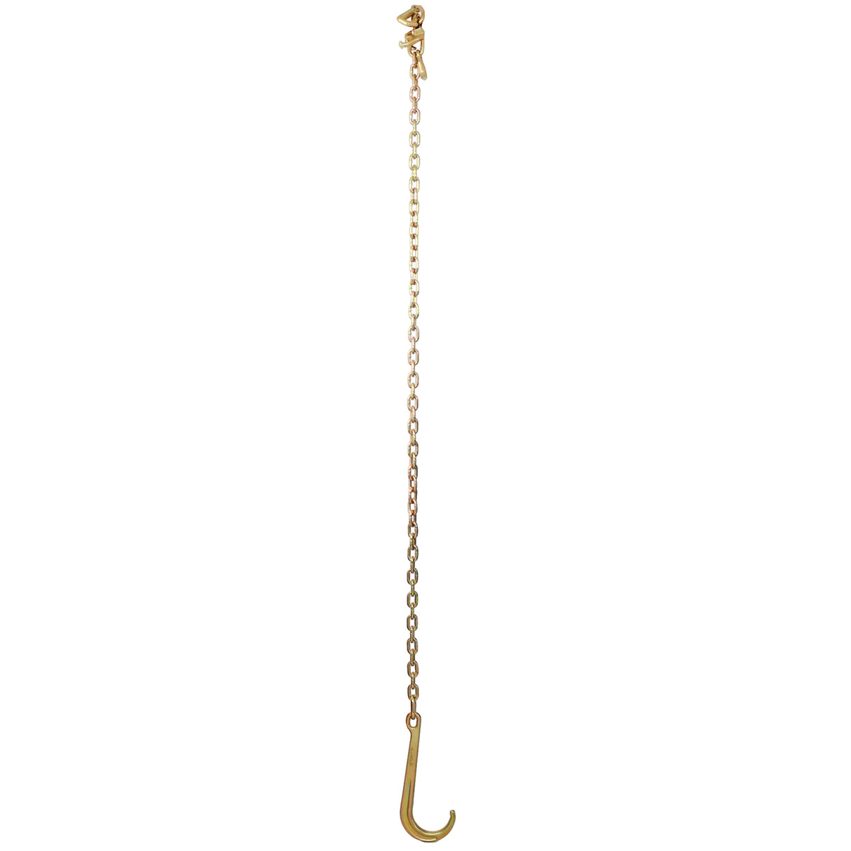 2 Pcs 5/16" x6' Leg G70 15" Long Shank J Hook Tow Chain w/RTJ Cluster Grab 4700 lbs WLL Heavy Duty