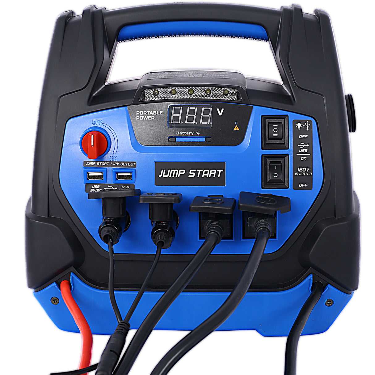 Rechargeable Jump Starter 1800 Amps with Air Compressor 12V DC USB Power Station
