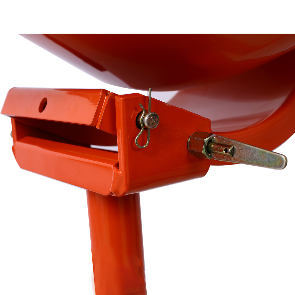 370W Portable Electric Concrete Mixer Cement Mixing Barrow Machine Mortar Handle with Wheel 4.6 cu/ft.--Orange