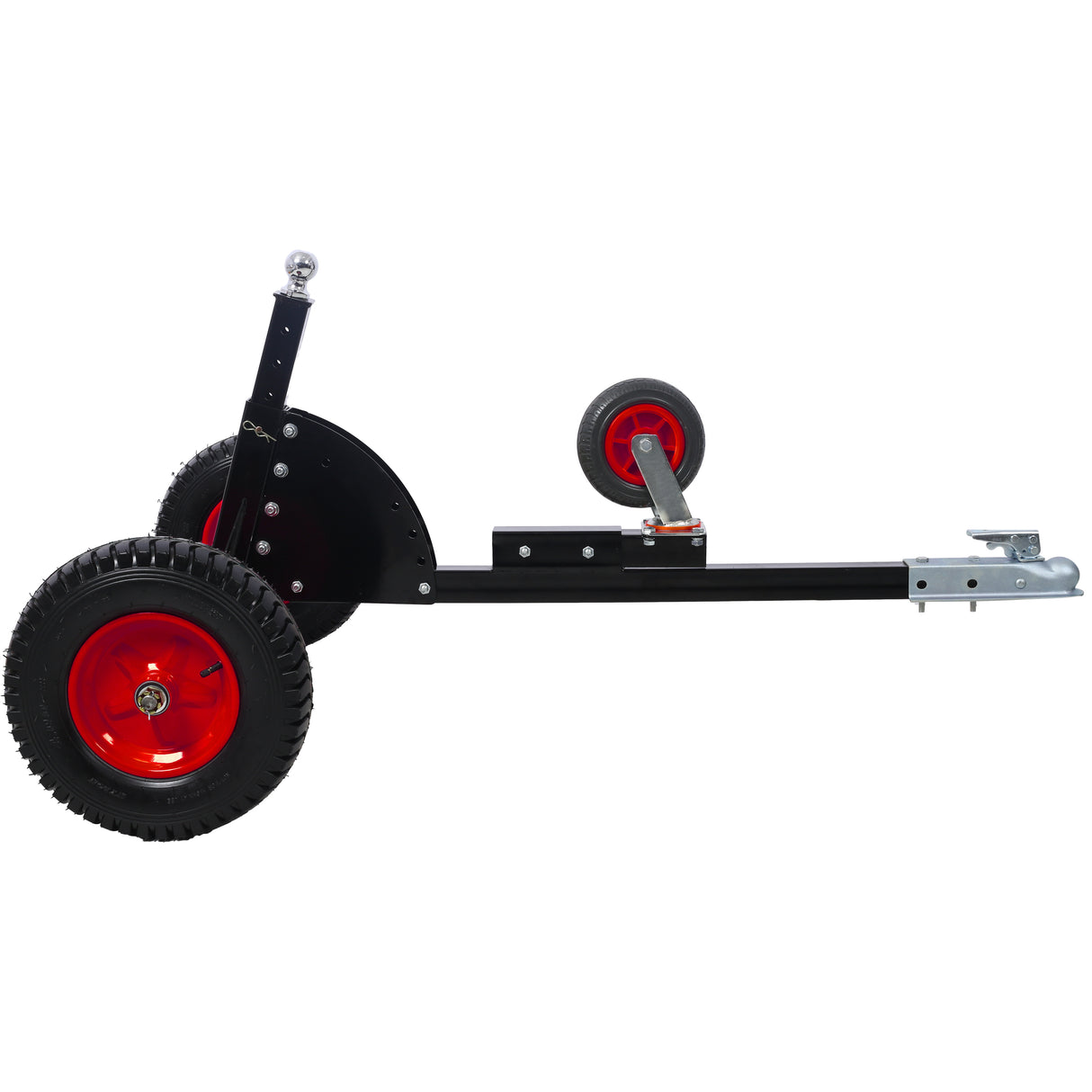 2-in-1 Heavy Duty 1,500lbs Trailer Dolly Load Capacity Mover 2" Hitch Ball 24''-35.4'' Adjustable Height RV Boat--Black Red
