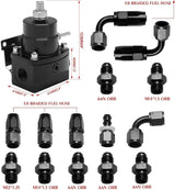 EFI Fuel Pressure Regulator Kit - 0-100 psi Adjustable with Gauge & 6AN Fittings - Fab Heavy Parts