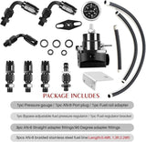 EFI Fuel Pressure Regulator Kit - 0-100 psi Adjustable with Gauge & 6AN Fittings - Fab Heavy Parts