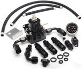 EFI Fuel Pressure Regulator Kit - 0-100 psi Adjustable with Gauge & 6AN Fittings - Fab Heavy Parts