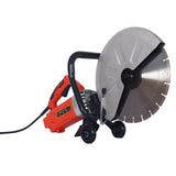 Electric 14" Cut Off Saw Wet/Dry Concrete Cutter Guide Roller with Water Line Attachment 3000w with Blade - Fab Heavy Parts