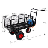 Electric Transportation Cart 24V DC 700W Motor Powered Utility Garden Wagon Dump Cart 660 lbs Load Capacity with Metal Handle & 13 Inch Track Wheels - Fab Heavy Parts