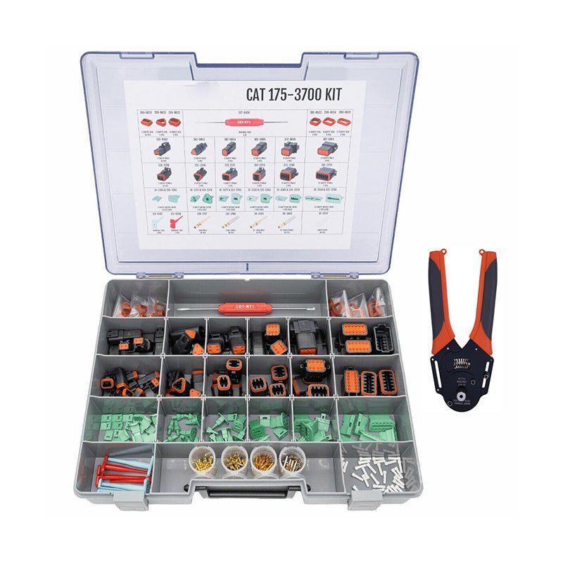 Electrical Connector Kit 175 - 3700 With CP - 463 Crimp Tool for Caterpillar CAT Engine C3.3B 3508B Loader 246D 279D - Fab Heavy Parts